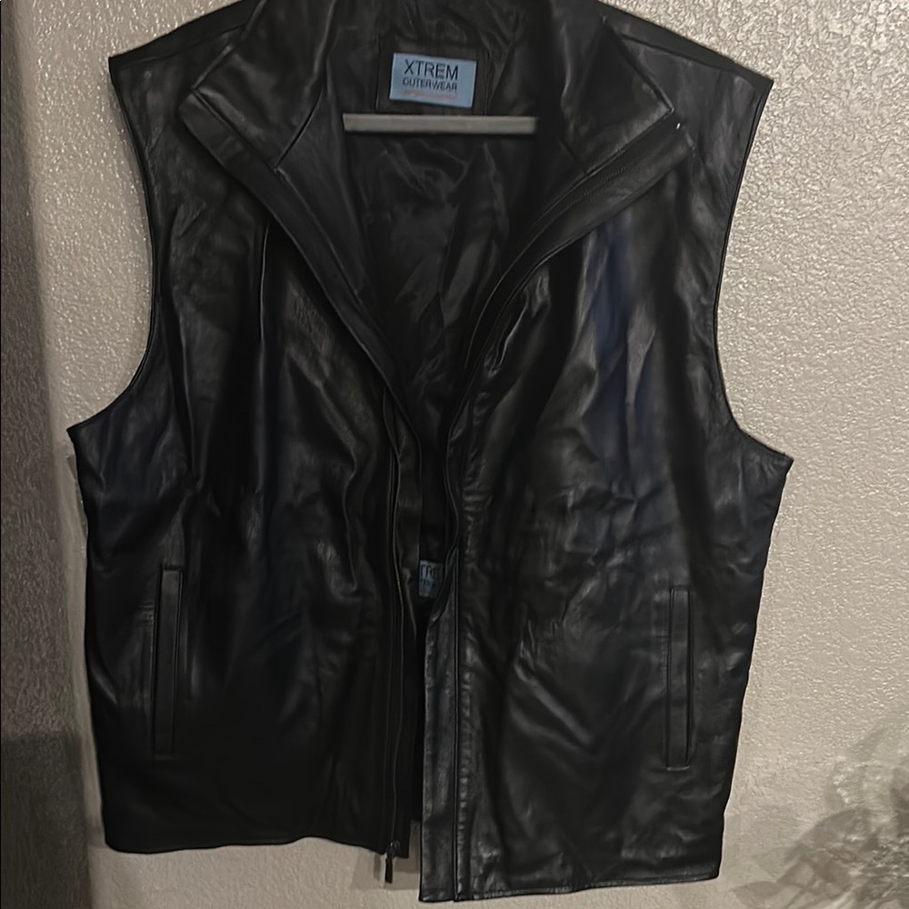 Black Leather Vest for Men